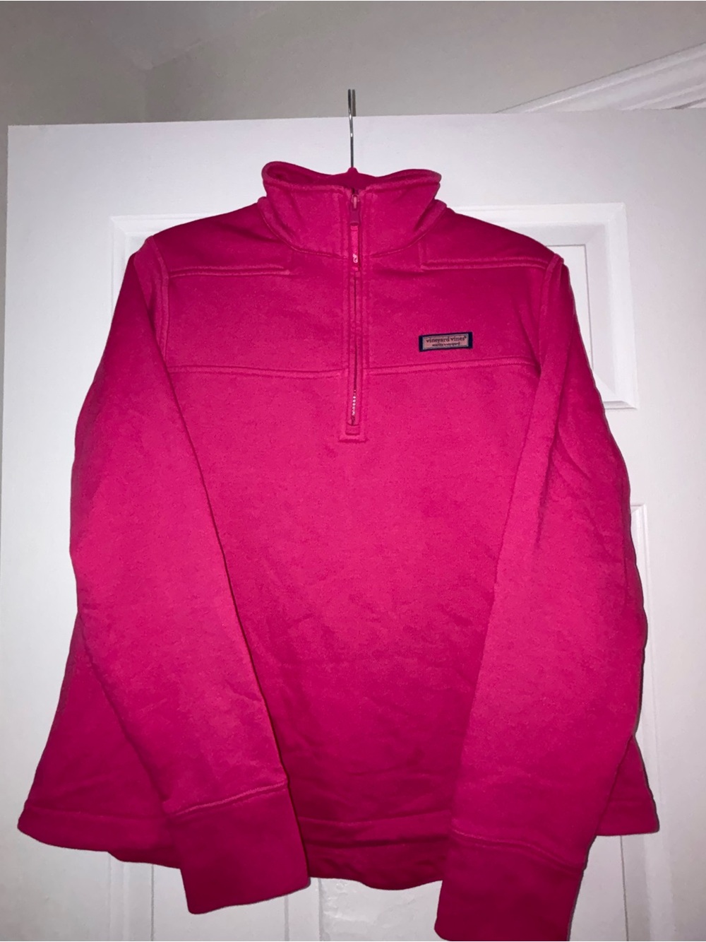 Vineyard Vines Bright Pink Quarter-Zip Pullover